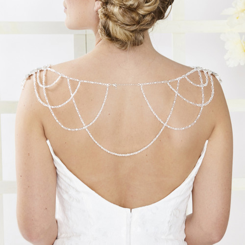ARN099 shoulder strap backdrop scallop edge crystal necklace jewellery wedding backdrop necklace 290 96267.1521480026.500.800