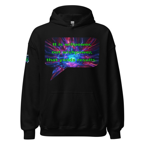 It is willpower, not wishpower, that yields results. | pullover hoodie