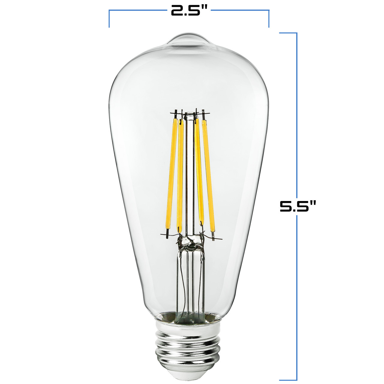 LED FILAMENT ST19 7W 2700K - 800LM E26 DIM 80CRI - PLT-11843 - PLT