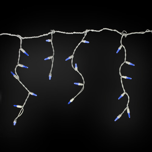 70L Blue M5 Icicle - 15 drops 5.5 Drop Spacing - White Wire - CMS-70M5-3IC356B