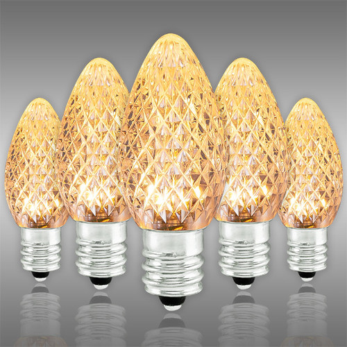 C7 SMD Warm White Dlx Repl - 25 Pack Faceted - CMS-C7WWDLX