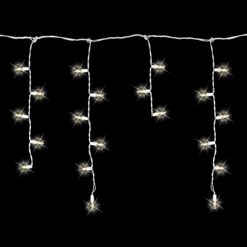 70L WARM WHITE LED MINI ICICLE - 7.5ft w/ 6IN DROP SPA WHITE WIRE - SHL-LED70ICEWW