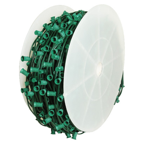 C7 1000FT SPT-1  12IN SPACE - 18 AWG GREEN WIRE  1000 SOCKETS - CMS-10095