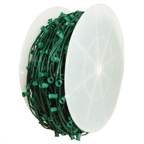 C9 1000FT SPT-1  15IN SPACE - SPOOL GREEN WIRE 800 SOCKETS - CMS-10106