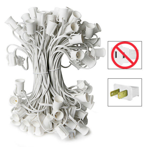 C9 100FT SPT-1 12IN SPACE - 18 AWG WHITE WIRE 100 SOCKETS - CMS-10125