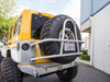 Jeep Wrangler Swing Out Rear Tire Carrier shown on Yellow-topped JK - Aluminum