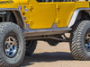 Here you can see how the GenRight 4 Door Jeep JK Rocker Guards are tapered
