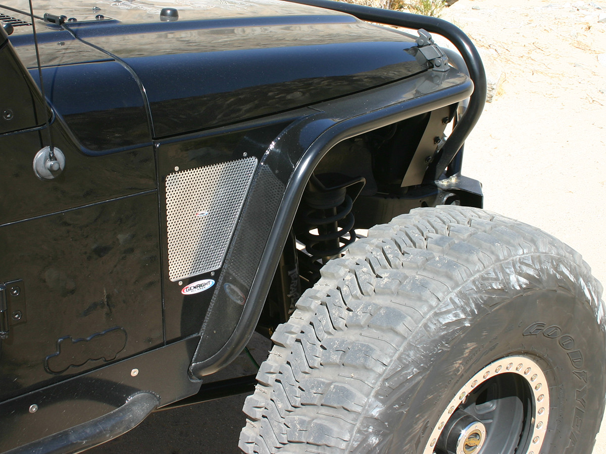 YJ 4" Flare HiFender Front Fenders Aluminum GenRight Jeep Parts