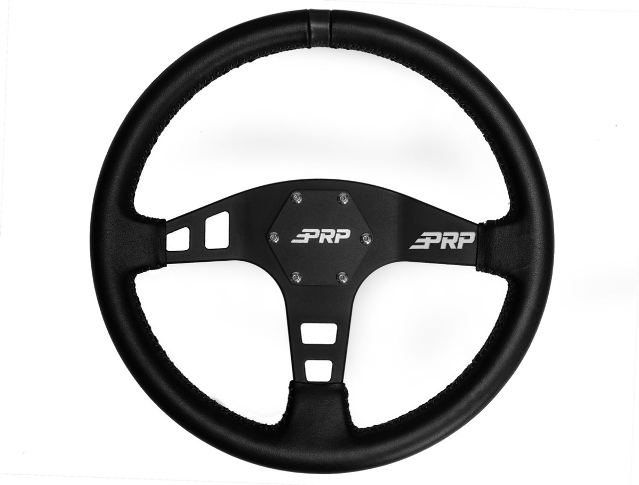 PRP Flat Leather Steering Wheel 6-bolt | GenRight Off Road