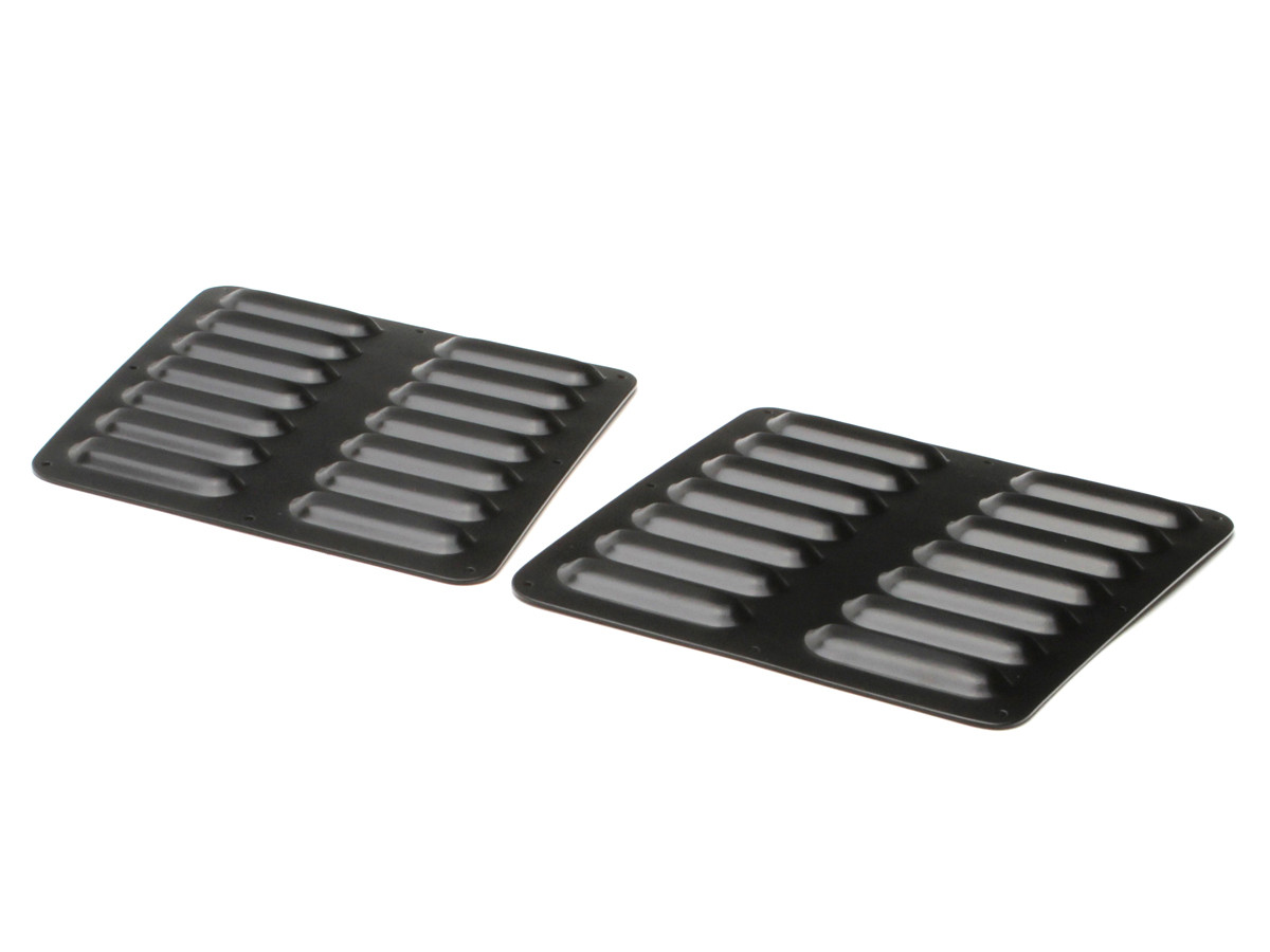 Hood Louver Set, 2pc Short BLACK | GenRight Jeep Parts