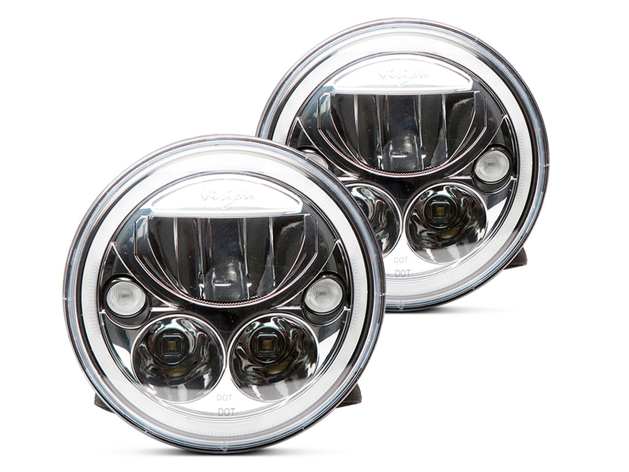 VisionX Vortex LED Headlight, Jeep CHROME GenRight Jeep Parts