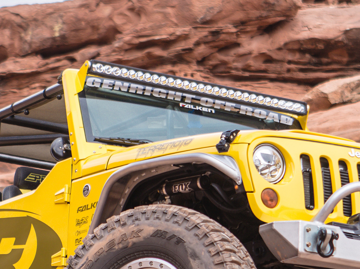 Jeep 0714 JK 50" Upper Windshield Light Bar Mount GenRight Jeep Parts