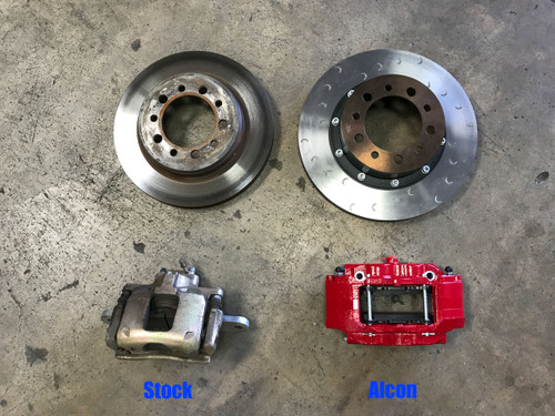 Alcon vs Stock front brakes Alcon vs Stock front brakes