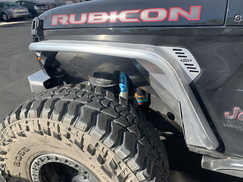 Side view of the Jeep JL & JT Front Tube Fenders with a 40" tire Side view of the Jeep JL & JT Front Tube Fenders with a 40" tire