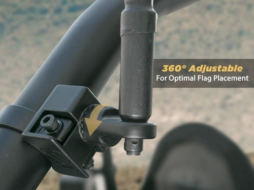 Scosche BaseClamp™ Adjustable Mount with Whip/Flag on it Scosche BaseClamp™ Adjustable Mount with Whip/Flag on it