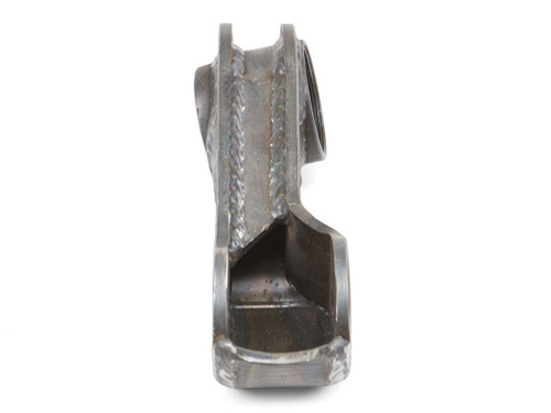 Arm is twisted for optimal geometry and range of motion from the heim rod end Arm is twisted for optimal geometry and range of motion from the heim rod end