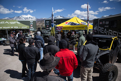 The GenRight EzUp and flutter flags being used at an event