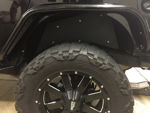 Installed Aluminum Rear Inner Fenders in black Installed Aluminum Rear Inner Fenders in black