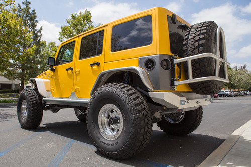 GenRight Aluminum Jeep JK rear tube flare with 40" tires. GenRight Aluminum Jeep JK rear tube flare with 40" tires.