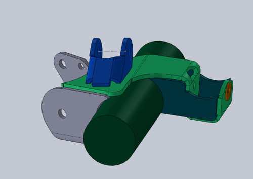 Lower link assembly shown together over the axle tube Lower link assembly shown together over the axle tube