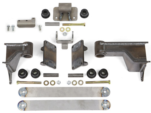 Engine mounting kit for the Jeep JK includes fixture pieces to space engine mounts properly Engine mounting kit for the Jeep JK includes fixture pieces to space engine mounts properly