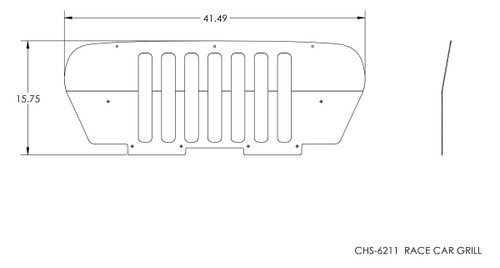 Overall size of the GenRight aluminum grille Overall size of the GenRight aluminum grille