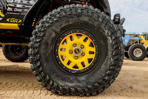 Mounted on a 17" KMC Wheel and air'd down for action! Mounted on a 17" KMC Wheel and air'd down for action!