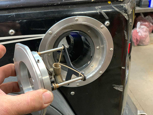 Removable cap for filling when dry break is not available. Removable cap for filling when dry break is not available.