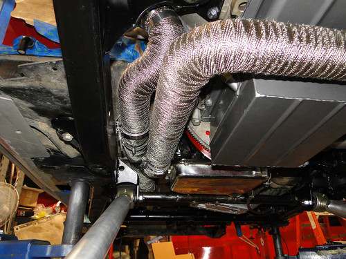 Here is a close up of exhaust from both sides of our V8 into the merge Here is a close up of exhaust from both sides of our V8 into the merge