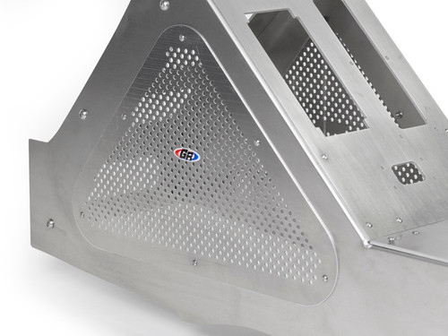 Mesh access panels keep your electronics cool. Mesh access panels keep your electronics cool.