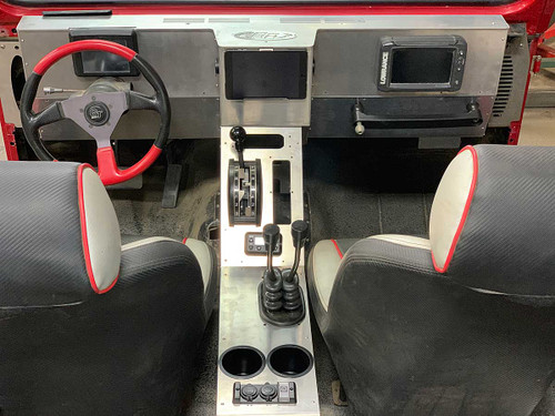 GenRight aluminum center console in the Growler Jeep YJ tub GenRight aluminum center console in the Growler Jeep YJ tub