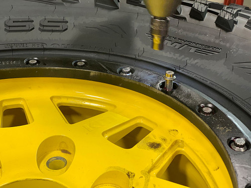 Then you can evenly thread in with a power tool