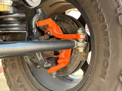 Close up of Drivers side of GenRight's high steer kit for the Rubicon Dana 44 Jeep Wrangler JK with Reid Hi-Steer Knuckles Close up of Drivers side of GenRight's high steer kit for the Rubicon Dana 44 Jeep Wrangler JK with Reid Hi-Steer Knuckles