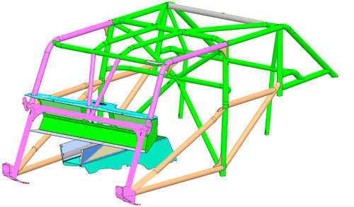 Picture shows the all the "pink" tubes that are included in this optional V2 cage kit.