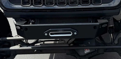 Close up of installed GR bumper on a JL