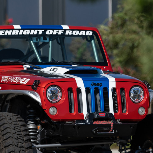 Fiberglass Hood Scoop installed on a Jeep JK