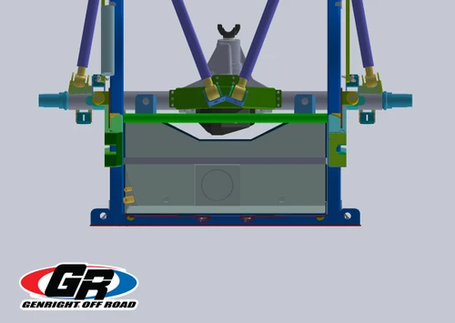 Here you can see the fit using a Currie 70 rear axle and the 6053 tank