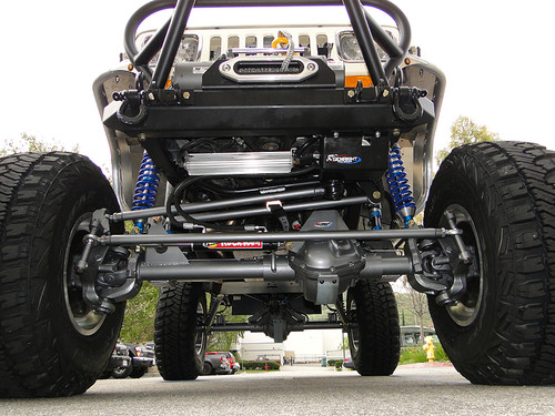 CrMo tie rod with 7/8" Heims on a Currie front axle CrMo tie rod with 7/8" Heims on a Currie front axle