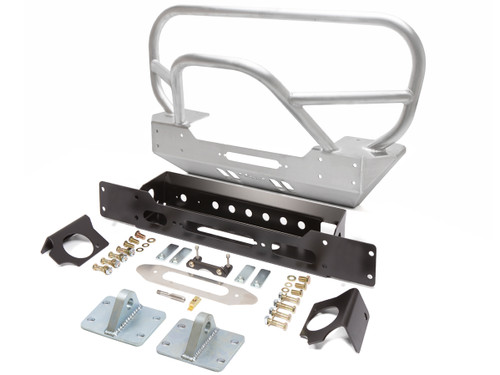 JK Low Profile Winch Guard Front Bumper - Aluminum | GenRight Jeep