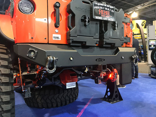 GR RBB-8220 rear bumper is shown here after being powder coated black. GR RBB-8220 rear bumper is shown here after being powder coated black.