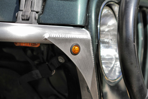 They fit right in the holes on our front fenders They fit right in the holes on our front fenders