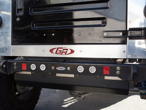 Here is a good view of the rear bumper plate on the GenRight Bowtie TJ. Here is a good view of the rear bumper plate on the GenRight Bowtie TJ.