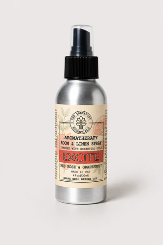 EXCITE - RED ROSE & GRAPEFRUIT Aromatherapy Essential Oil Infused Room & Linen Spray