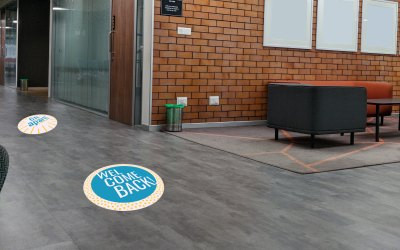 Floor vinyl stickers for social distancing at your church