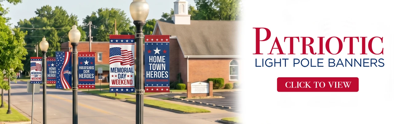 patriotic light pole vinyl banners