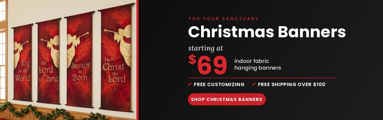 Fabric Sanctuary Banners for Christmas