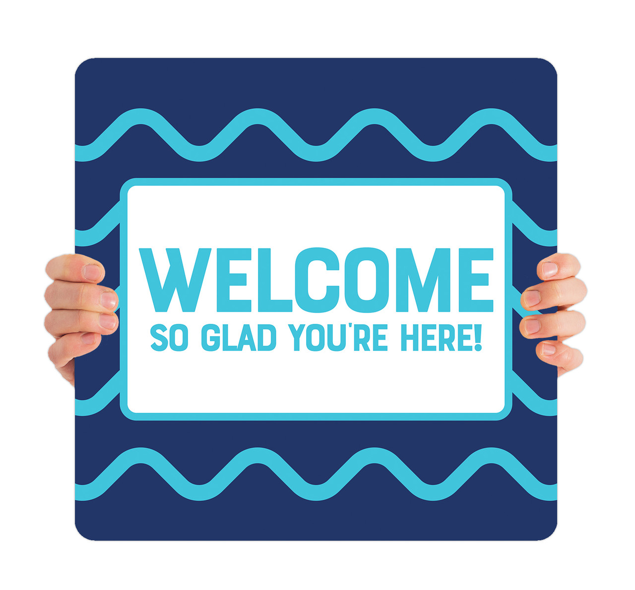 Welcome - Square Handheld - HHE102 - ChurchBanners.com