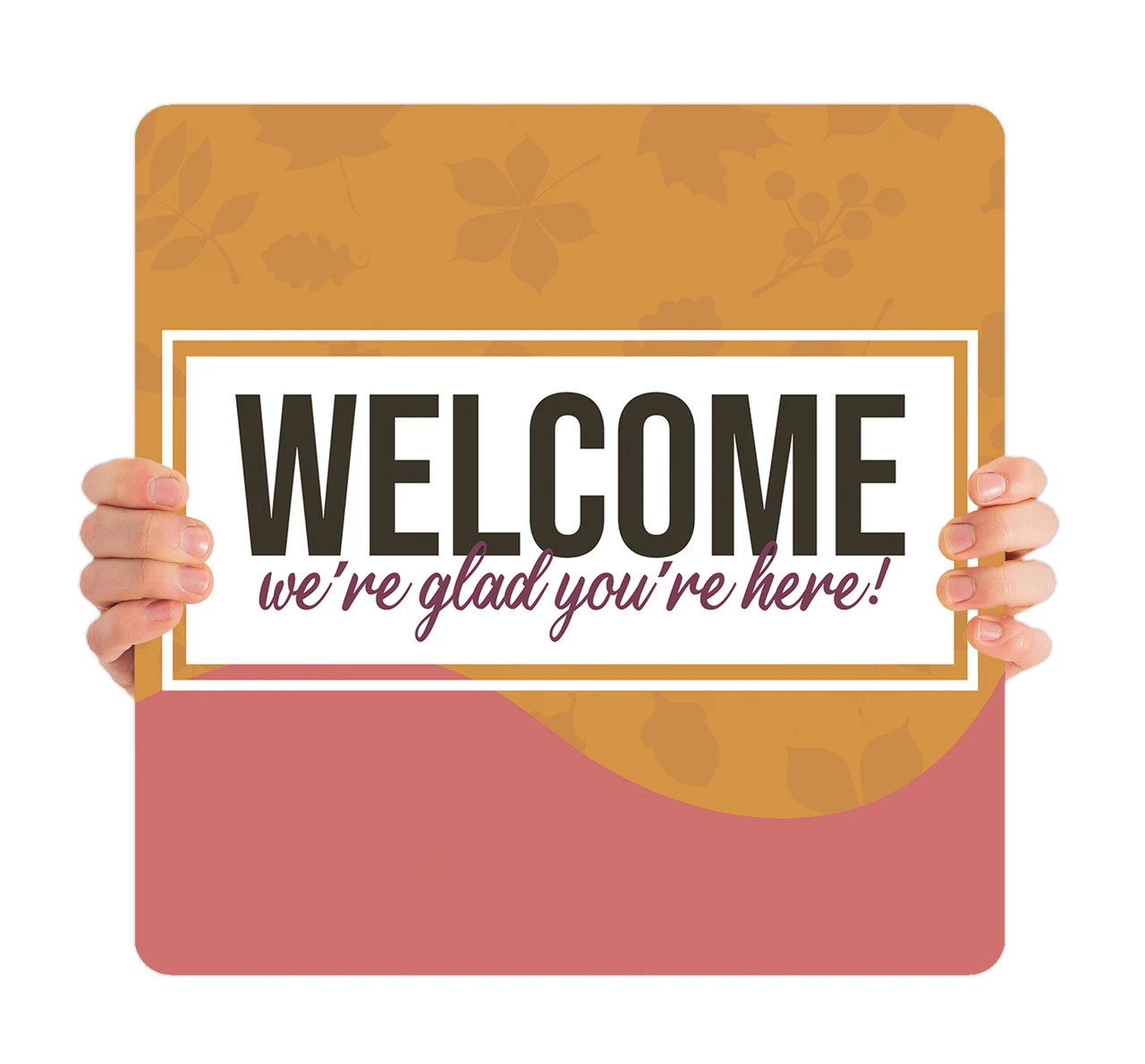 Welcome - Square Handheld - FHH022 - ChurchBanners.com