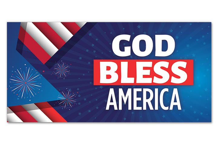 God Bless America - Outdoor Vinyl Banner - PT038 - ChurchBanners.com