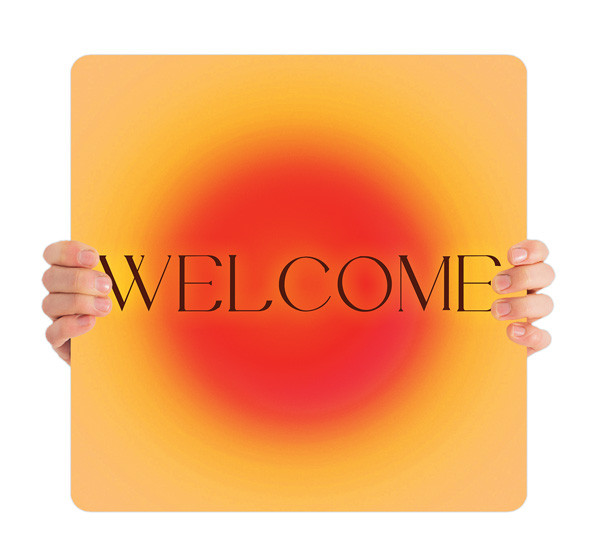 Welcome - Handheld Sign - HHE127 - ChurchBanners.com